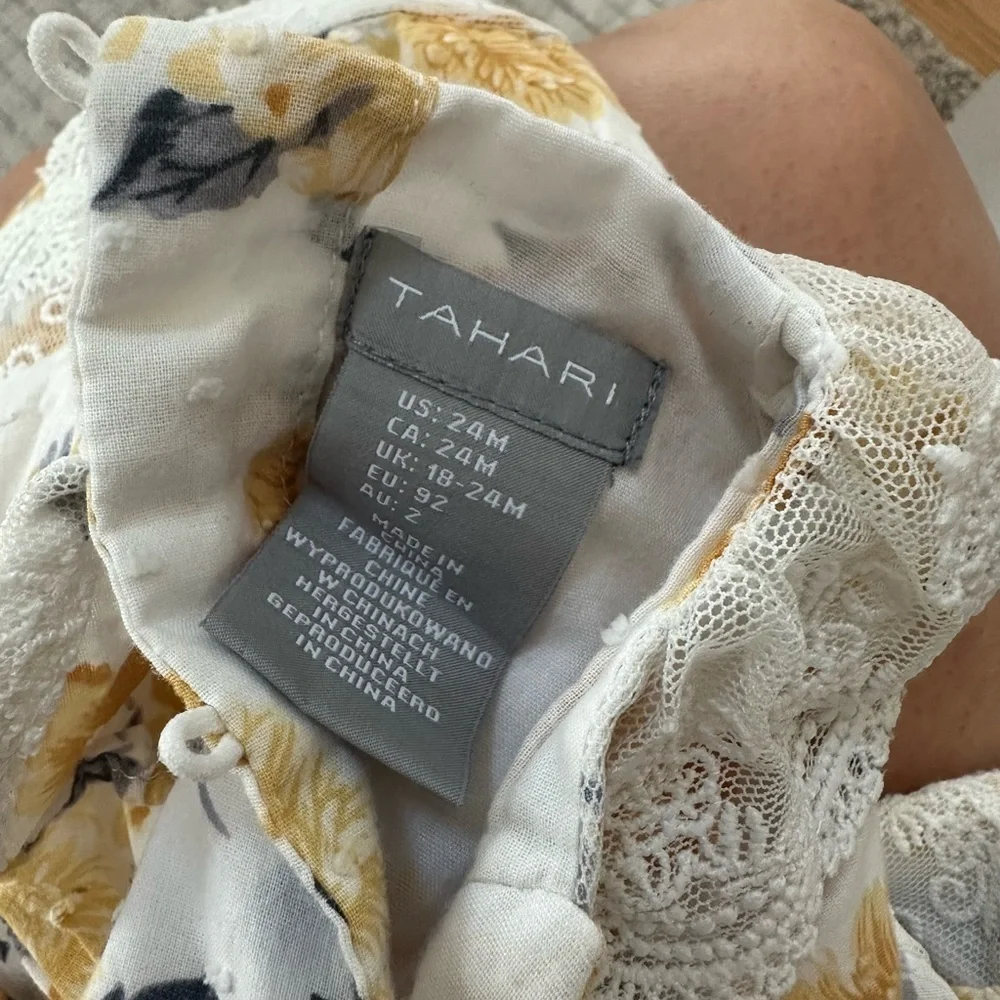 Tahari Floral Lace Baby Dress